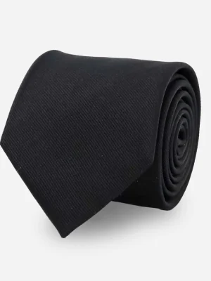 Grosgrain Solid Black Tie