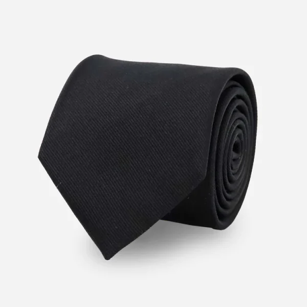 Grosgrain Solid Black Tie